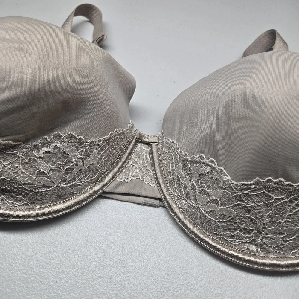 Vanity Fair Women Bra 40DD Beige T Shirt Underwired‎ Lace Strap